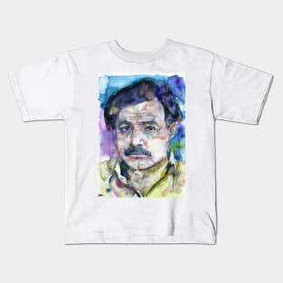 ERNEST HEMINGWAY watercolor portrait .3 Kids T-Shirt